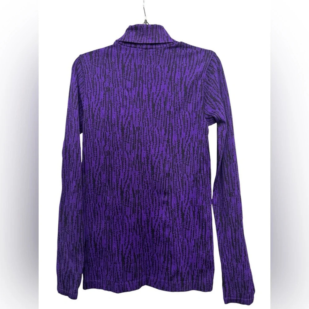 Athleta Flurry Elemental Turtleneck Size Small Purple Black Long Sleeve Layering - Picture 3 of 7